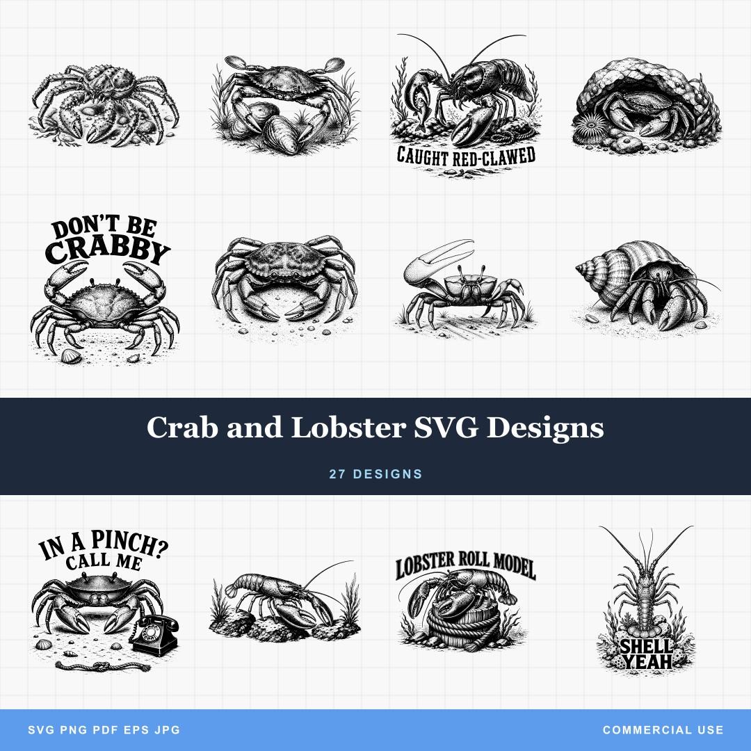 Crab and Lobster SVG Designs