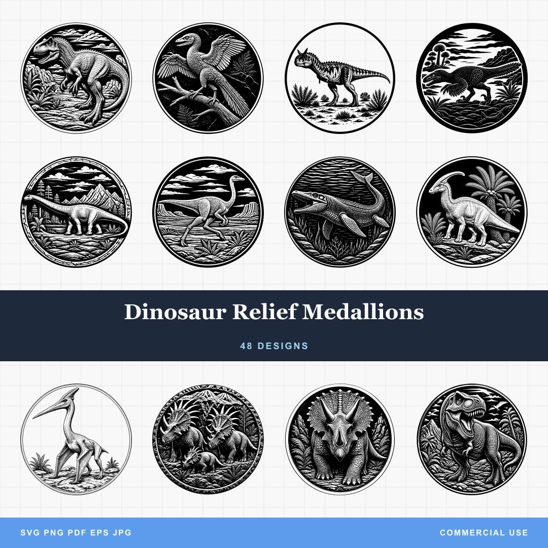 Dinosaur Relief Medallions