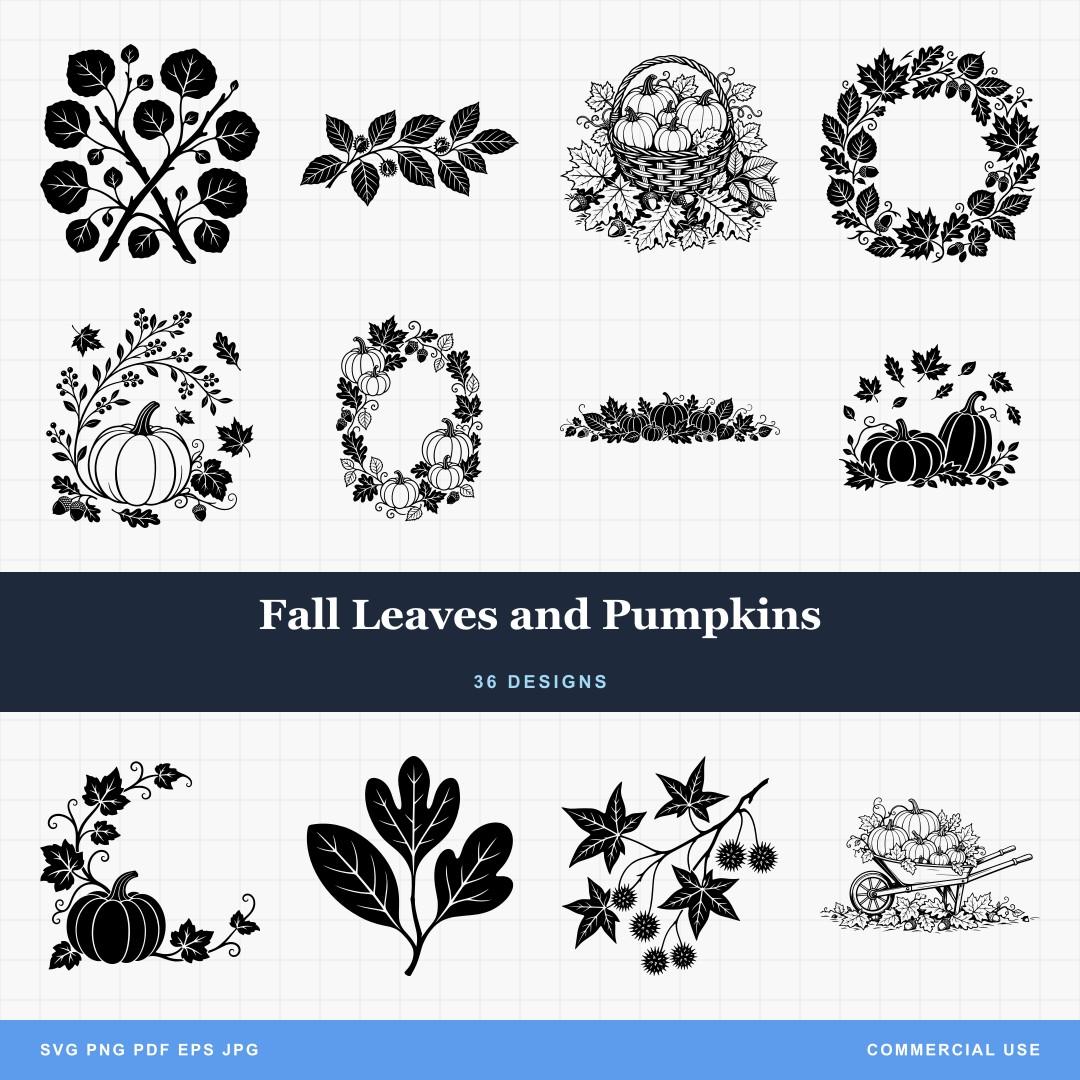 Fall Leaves and Pumpkins