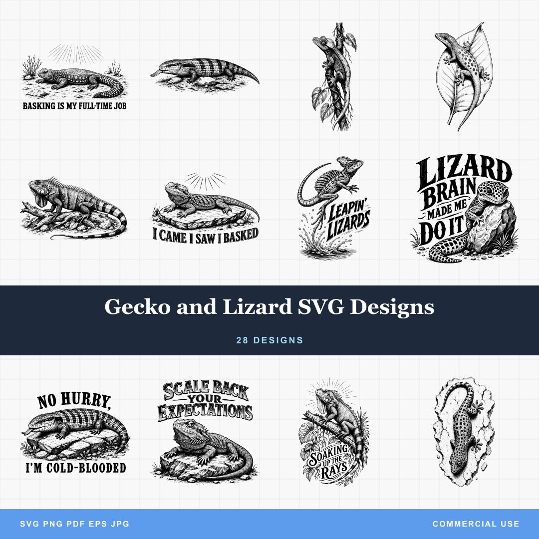 Gecko and Lizard SVG Designs