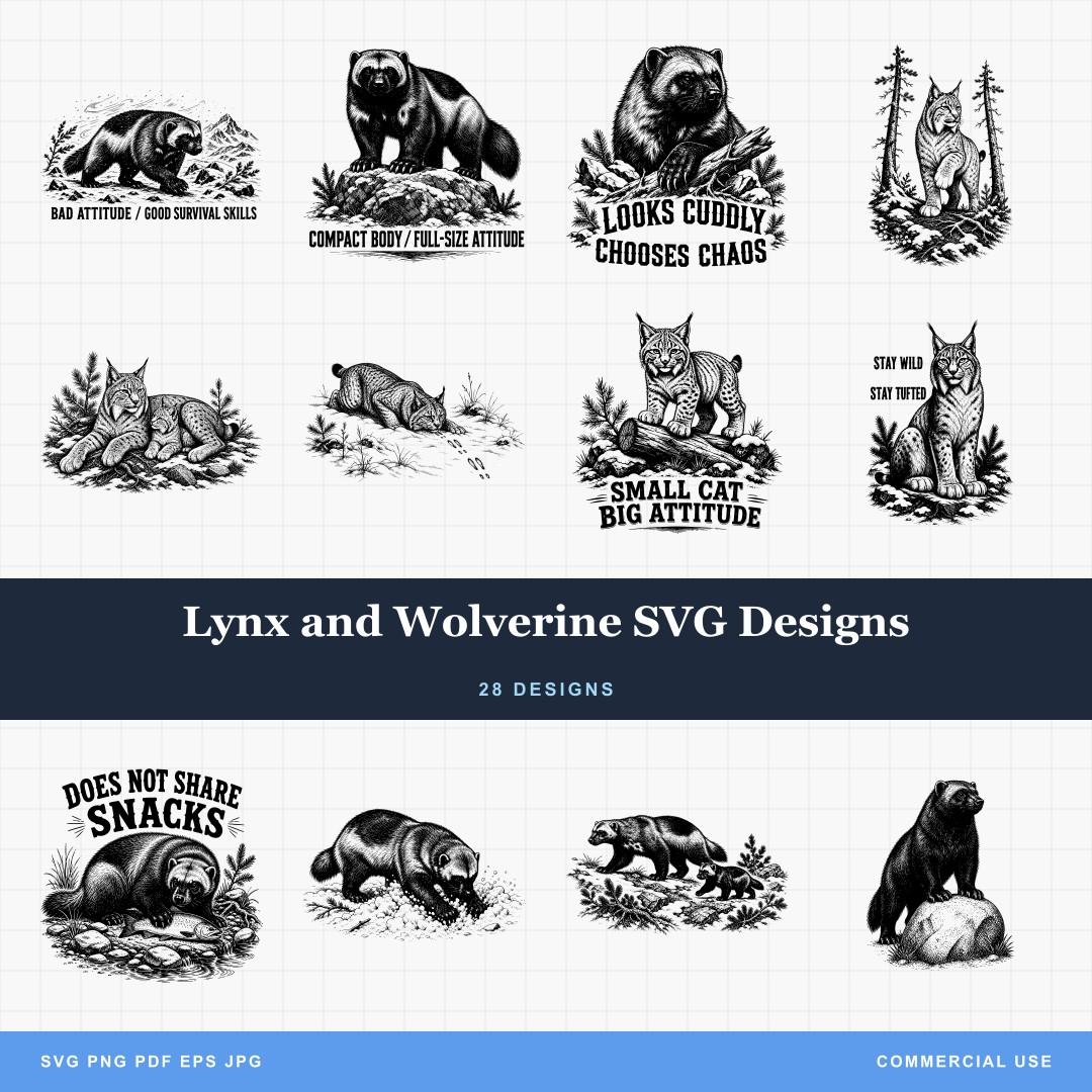 Lynx and Wolverine SVG Designs