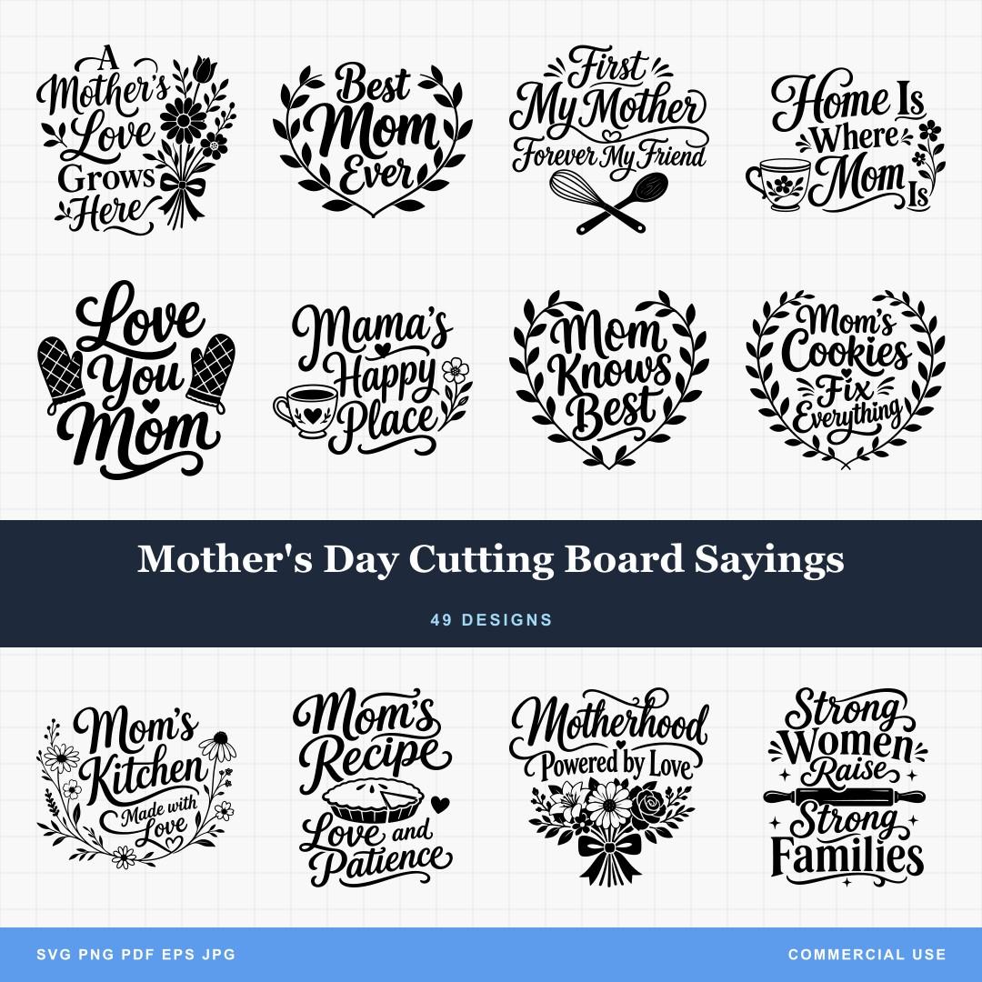 Mother's Day Cutting Board Sayings
