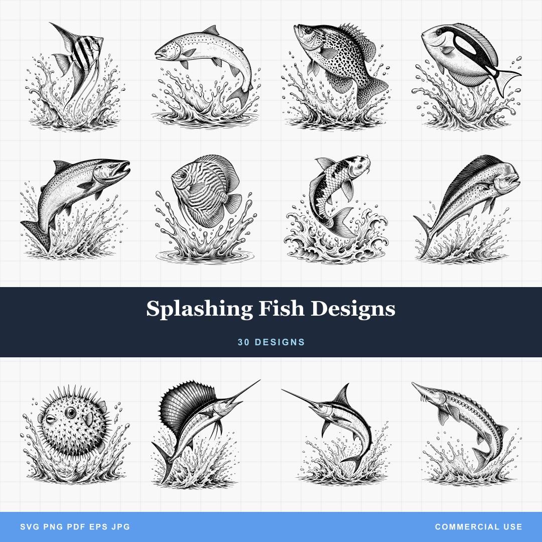 Splashing Fish Designs