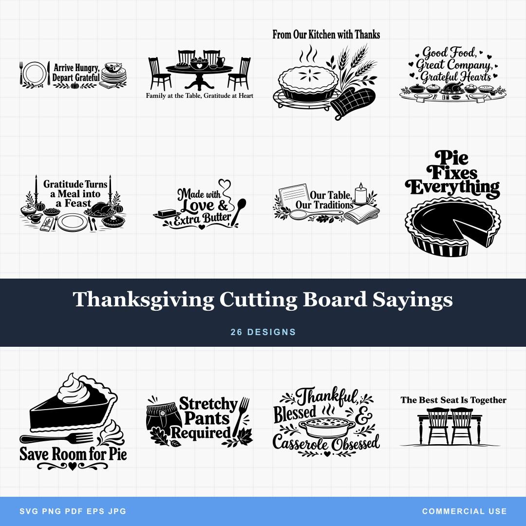 Thanksgiving Cutting Board Sayings