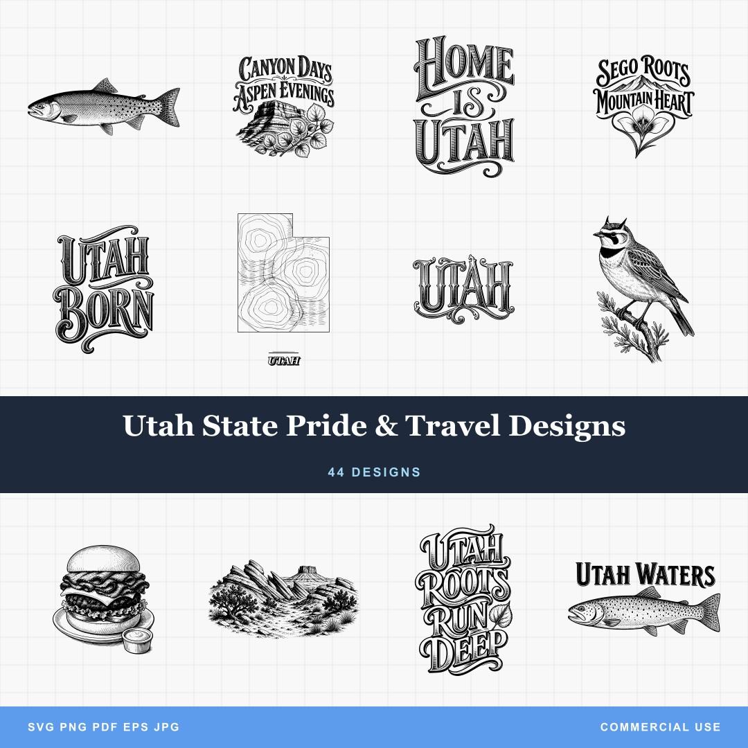 Utah State Pride & Travel Designs